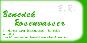 benedek rosenwasser business card
